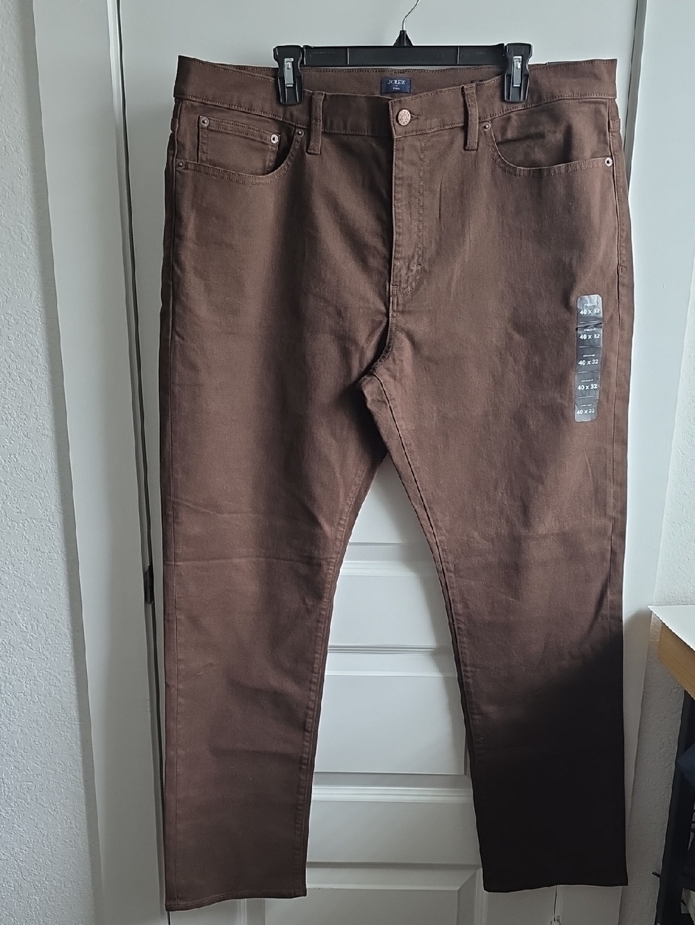 J. Crew Men's Flex Chocolate Brown Five Pocket Straight Jeans  40 X 32 G057